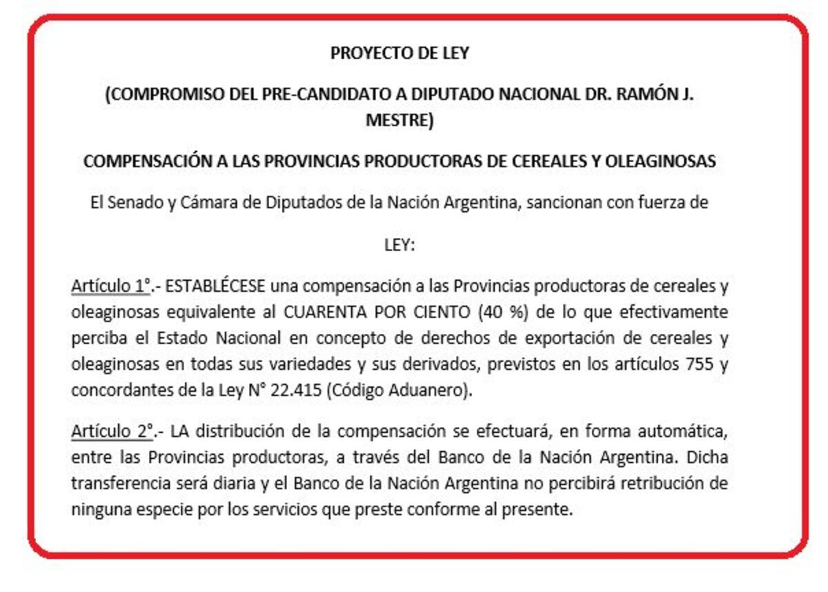 Propuesta de Mestre para las retenciones