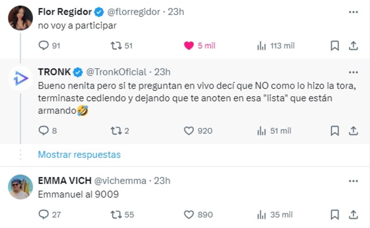 Florencia Regidor no quiere volver a Gran Hermano, pero Emma Vich sí (Captura de pantalla)