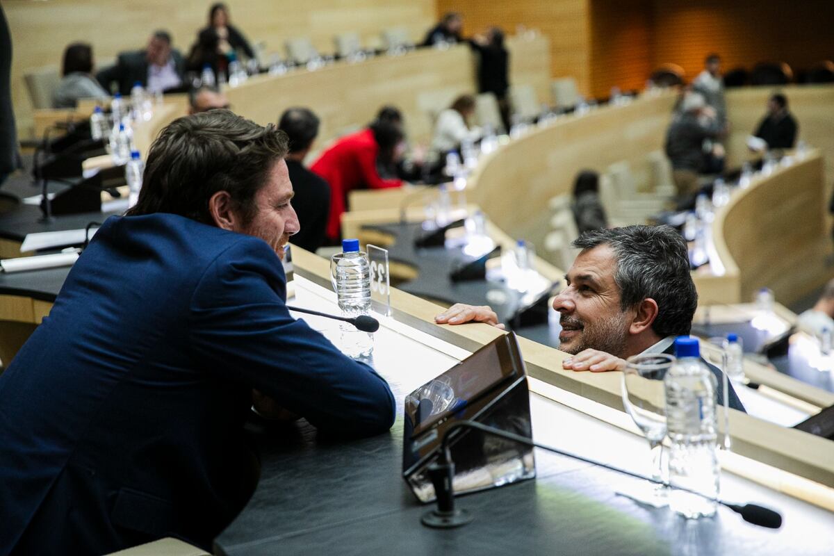 A los legisladores Limia y Hak, antes de comenzar la sesión, también se los vio eufóricos.