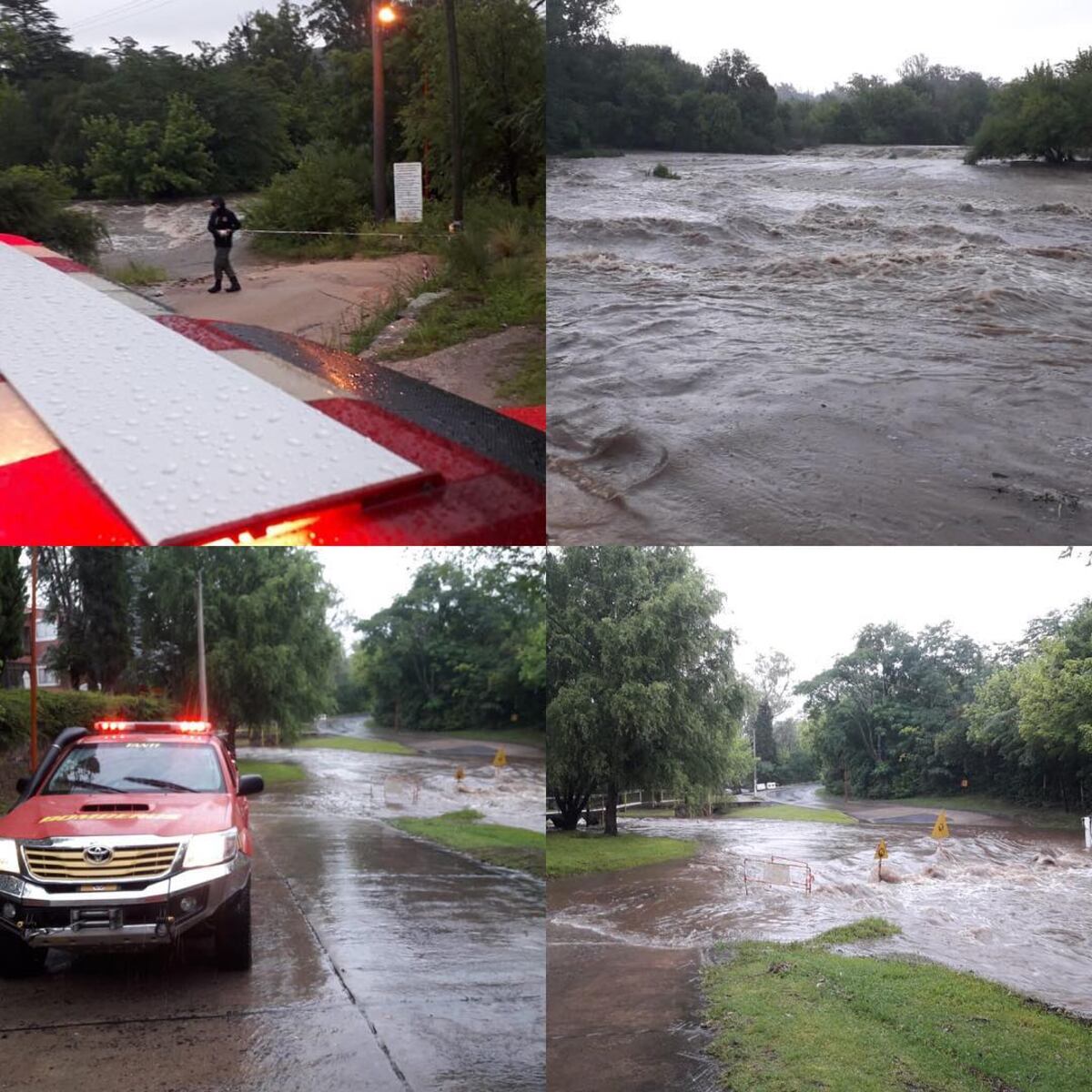 Bomberos voluntarios en situaciones de emergencias. (Foto: Facebook Bomberos Voluntario de Tanti).