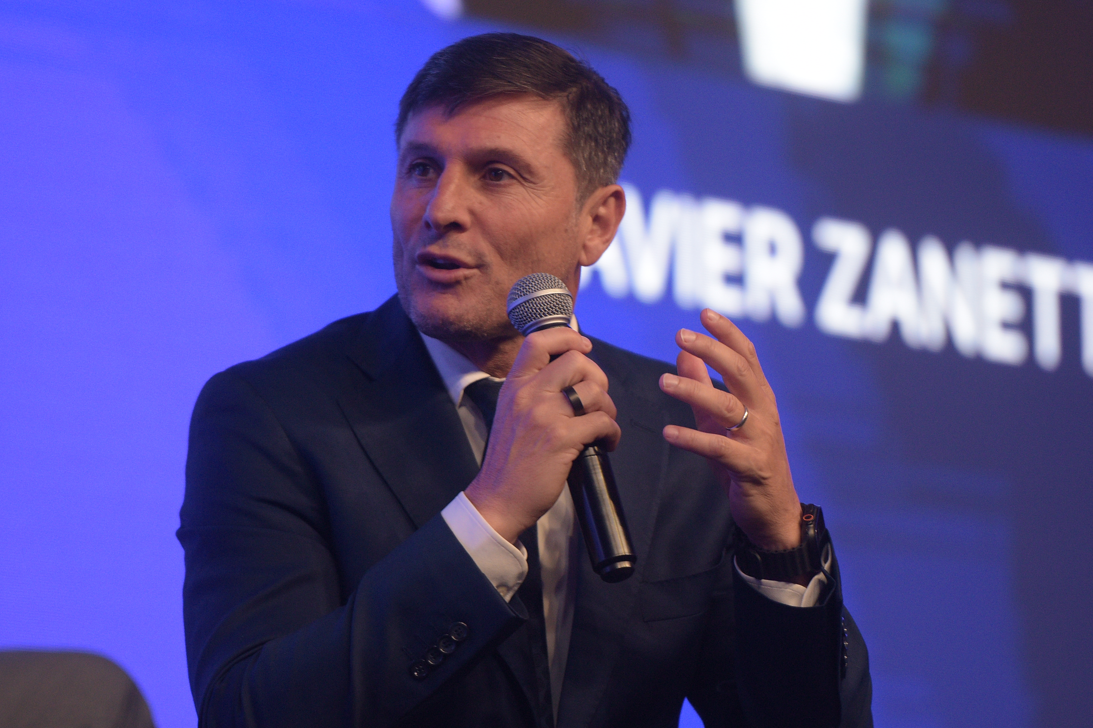 Javier Zanetti en el marco de su disertación en el Sports Sessions 2025 en el Complejo Feriar. (José Gabriel Hernández / La Voz)