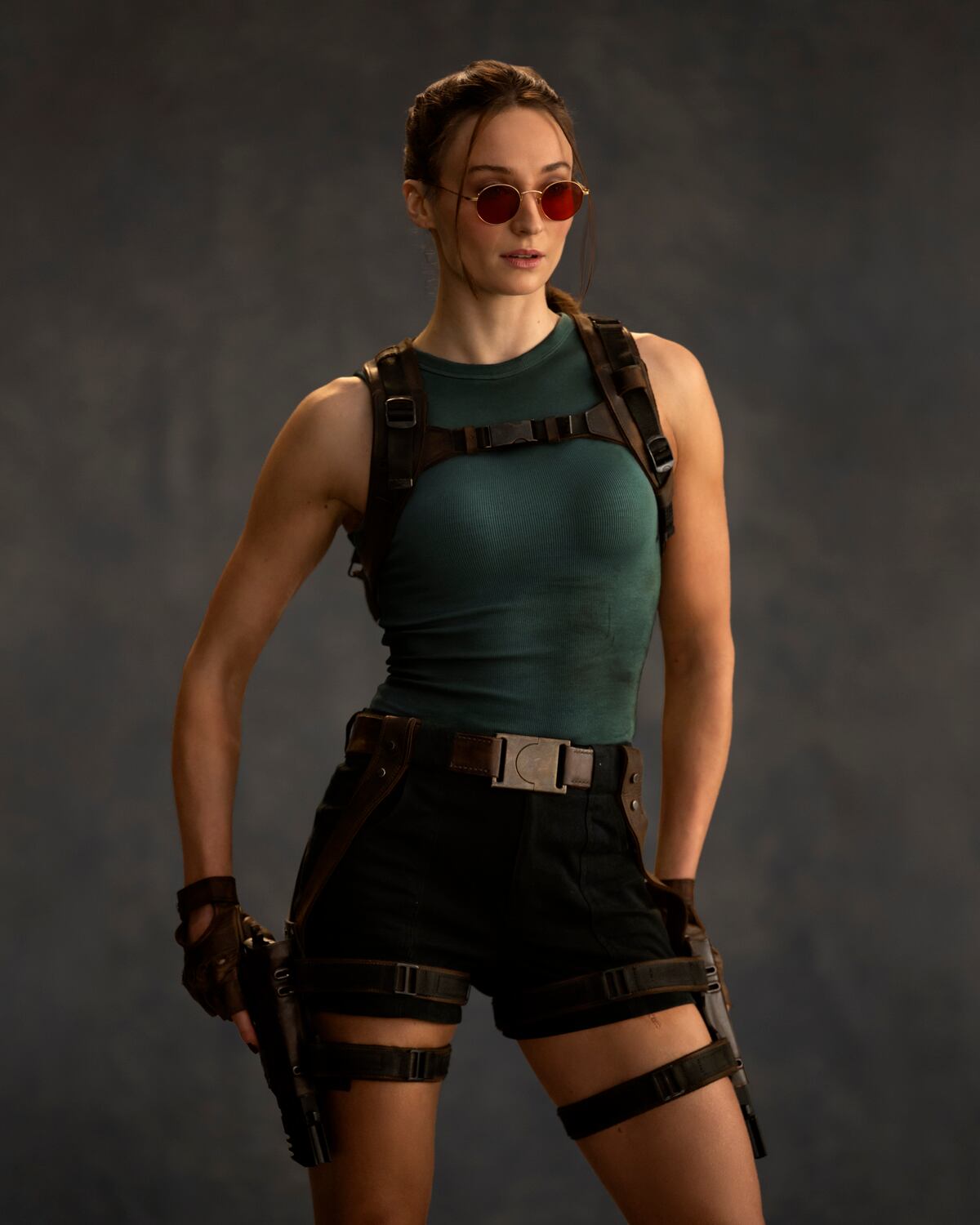 Sophie Turner como Lara Croft en la nueva serie Tomb Raider. Foto: Prime Video.