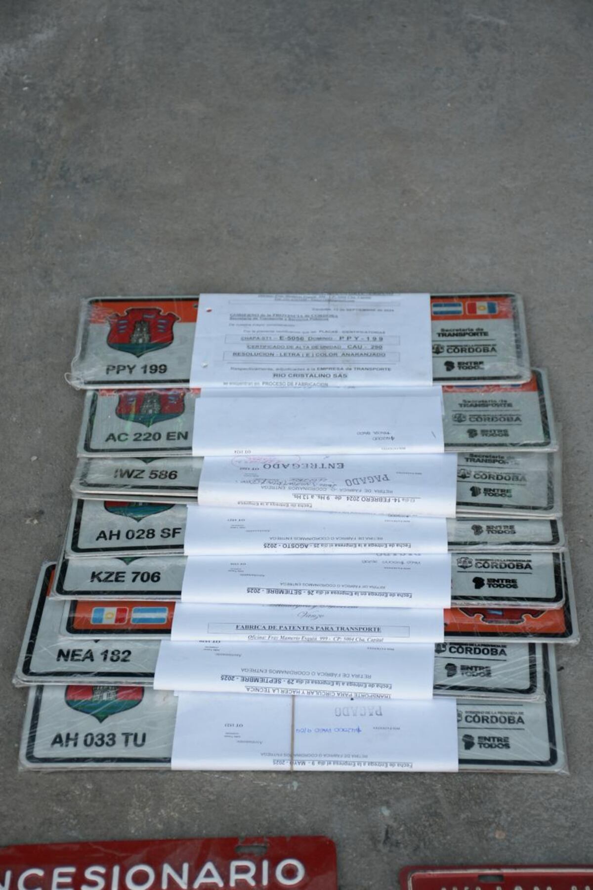 Secuestro de patentes truchas en barrio Pueyrredón (Policía).