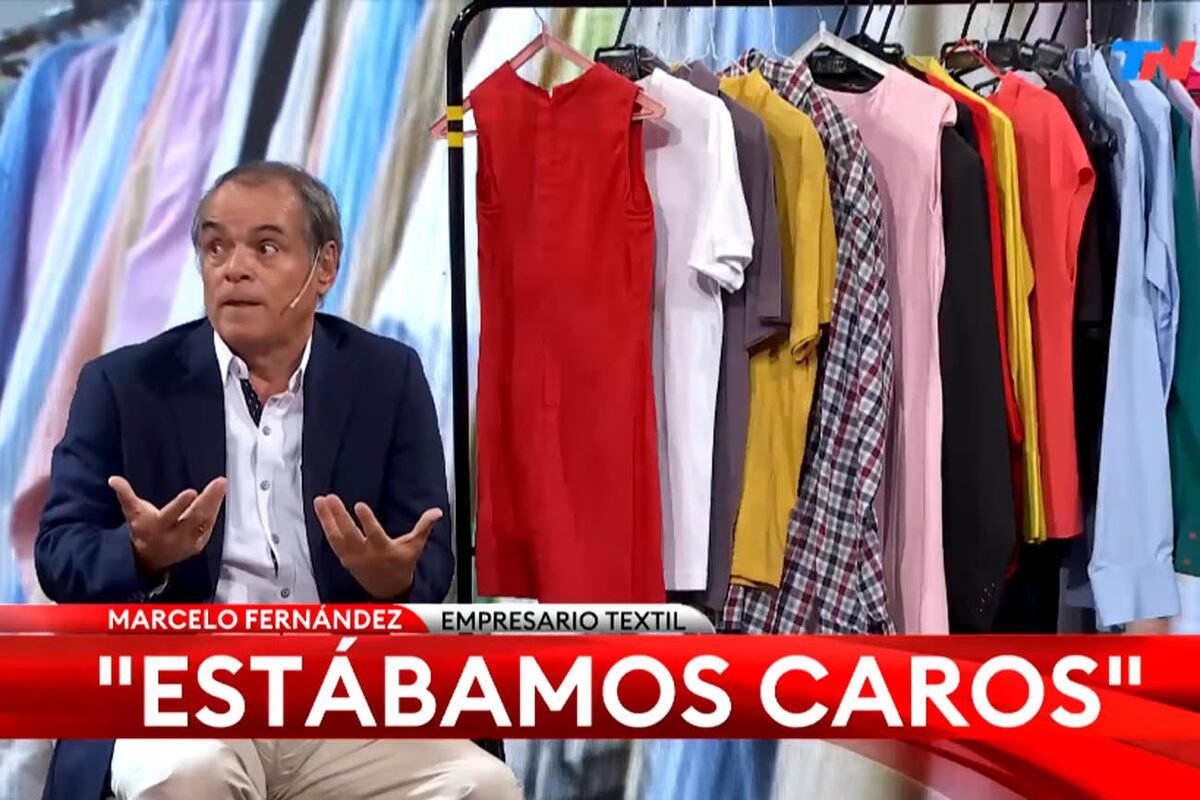 Marcelo Fernández, empresario textil, en el canal de noticias TN. (captura de pantalla)