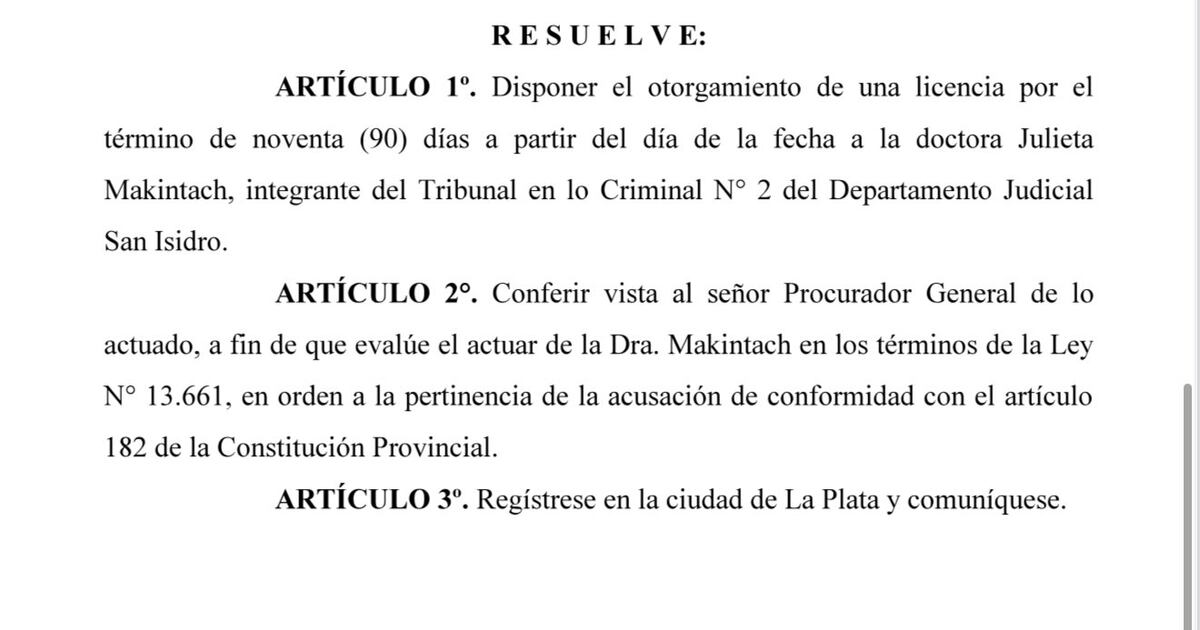 Licenciaron a la jueza Julieta Makintach.