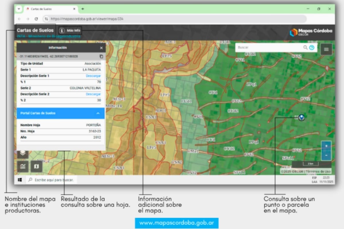 MAPAS DE SUELO. Los mapas son de acceso público. (Gentileza Ministerio de Bioagroindustria)