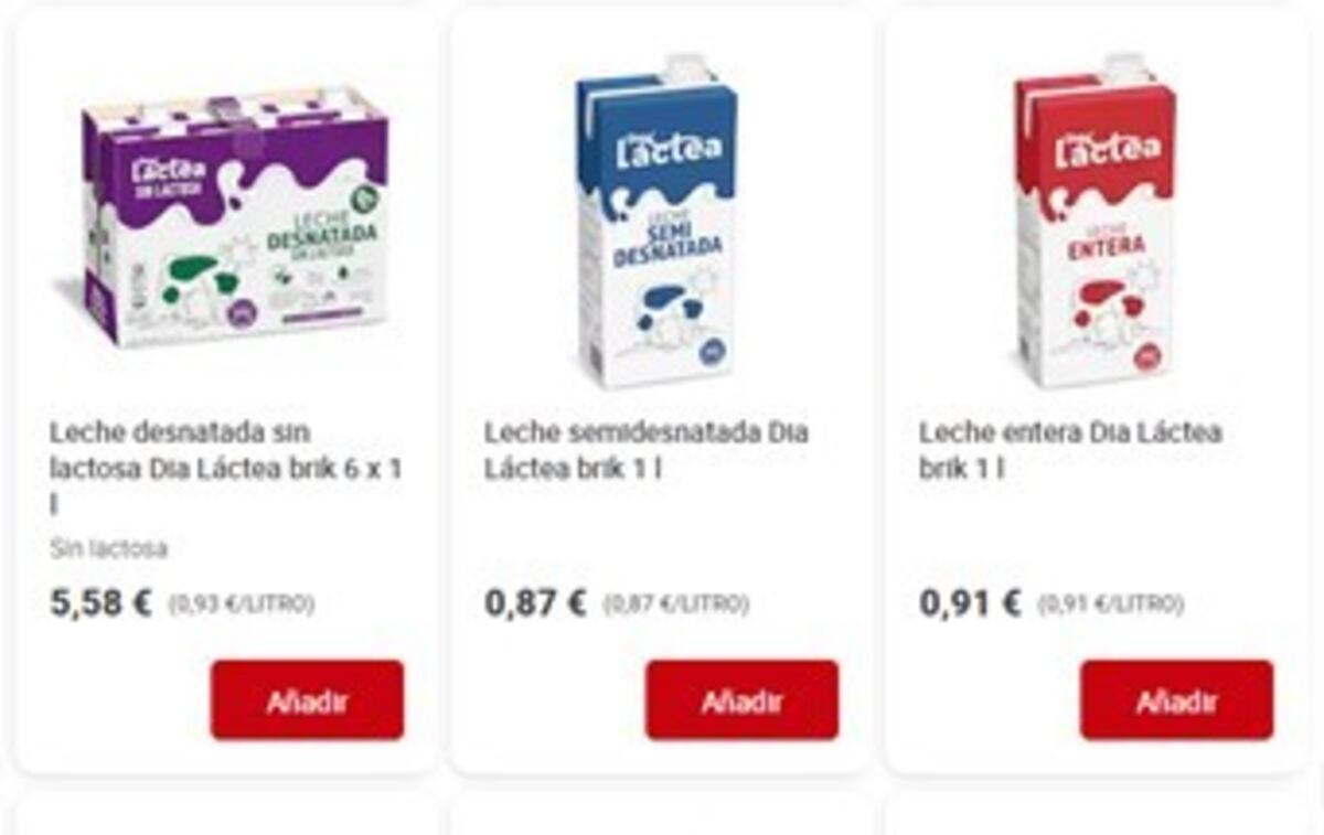 Precios de productos básicos en un súper español. (La Voz)