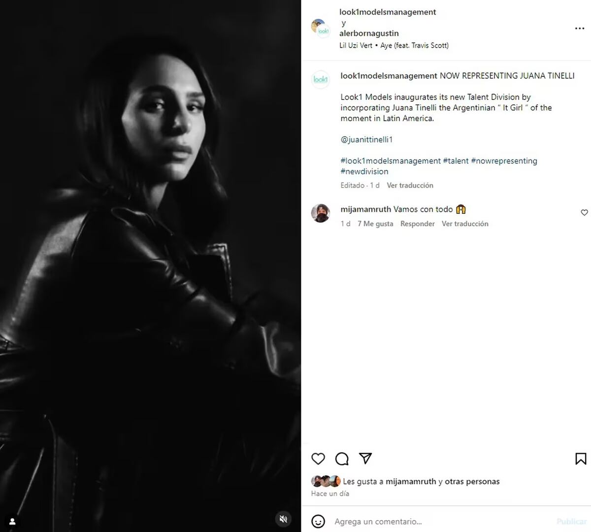El comentario del novio de Juana Tinelli que disipa los rumores de romance de la modelo con Rodrigo de Paul. (Foto: captura de pantalla)