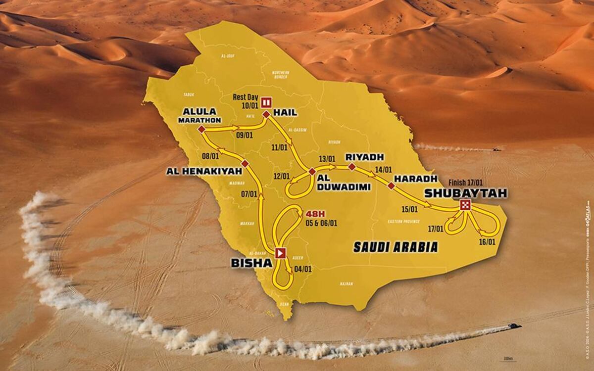 El 47° Rally Dakar se disputará del 3 al 17 de enero, por sexta vez en Arabia Saudita. (Prensa ASO)