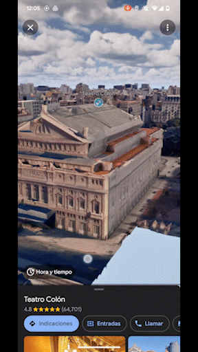 El recorrido emula al que haría un dron.