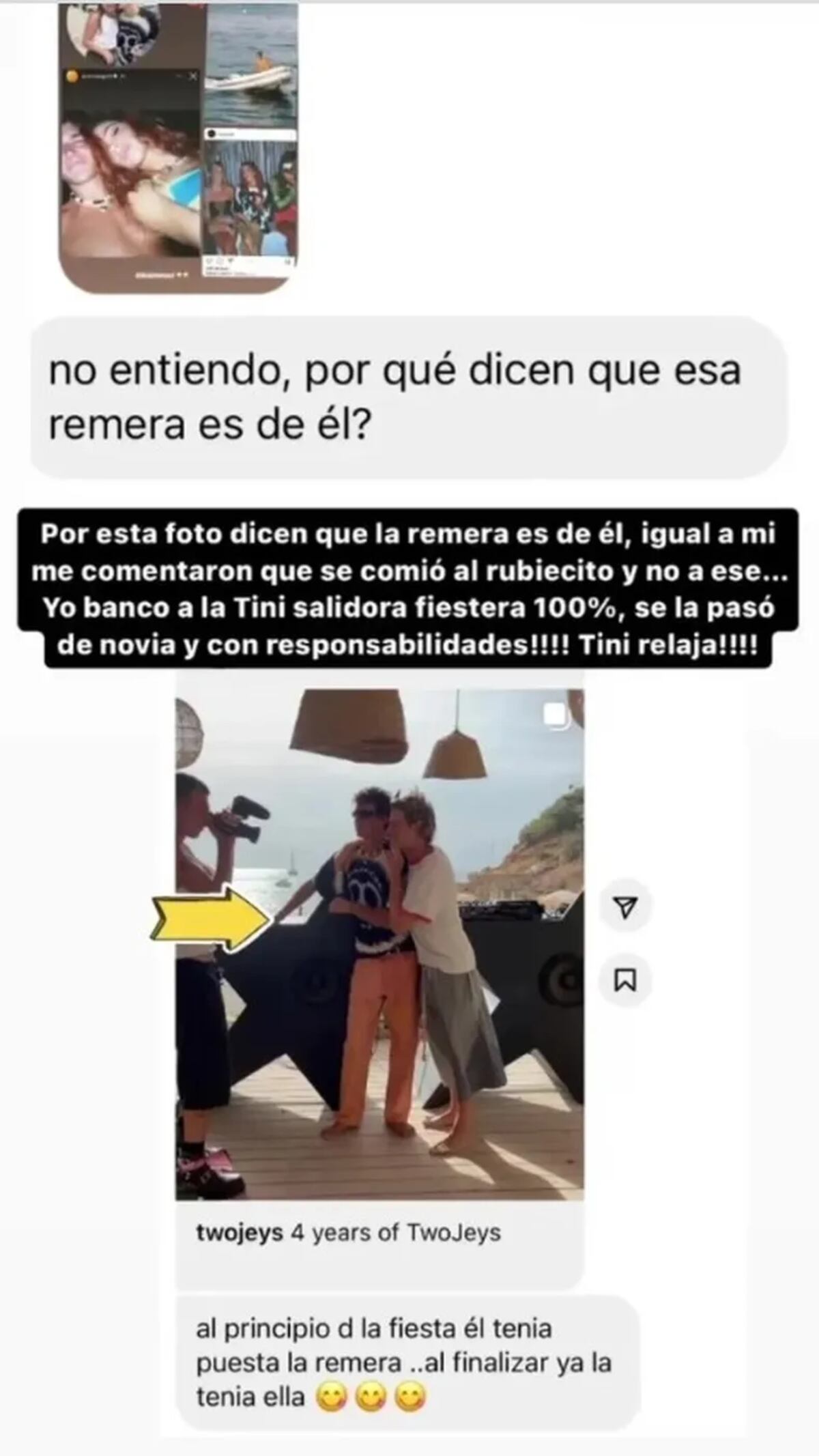 Pochi de Gossipeame explicó por qué se vincula a Tini con Biel. (Foto: Captura de pantalla)