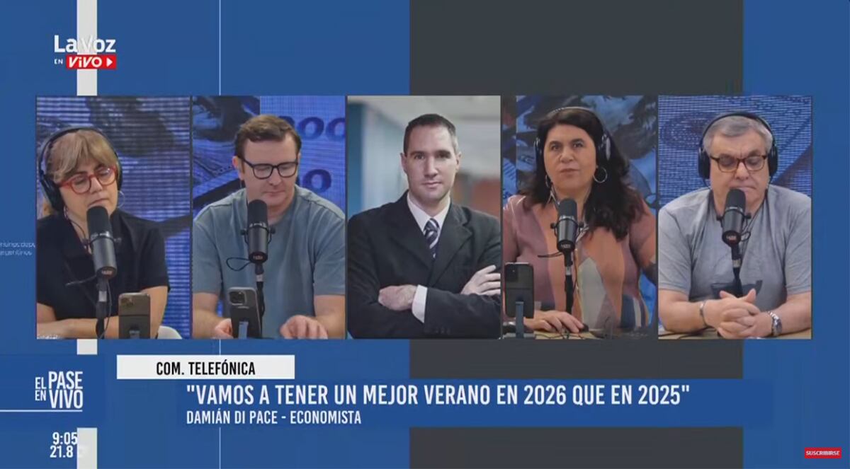 Damián Di Pace, en comunicación con La Voz en Vivo. (Captura)