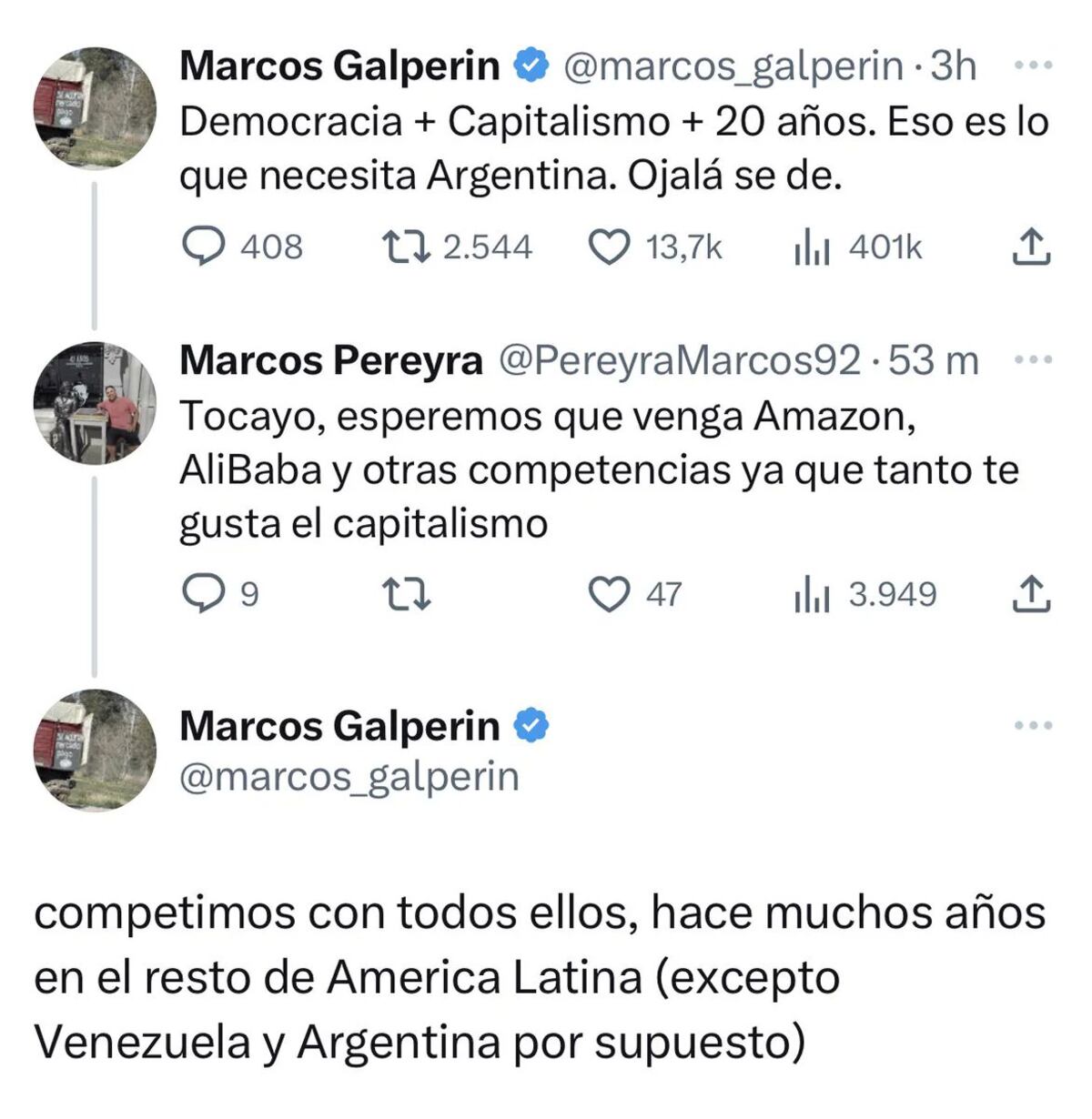 Galperin y su tuit.