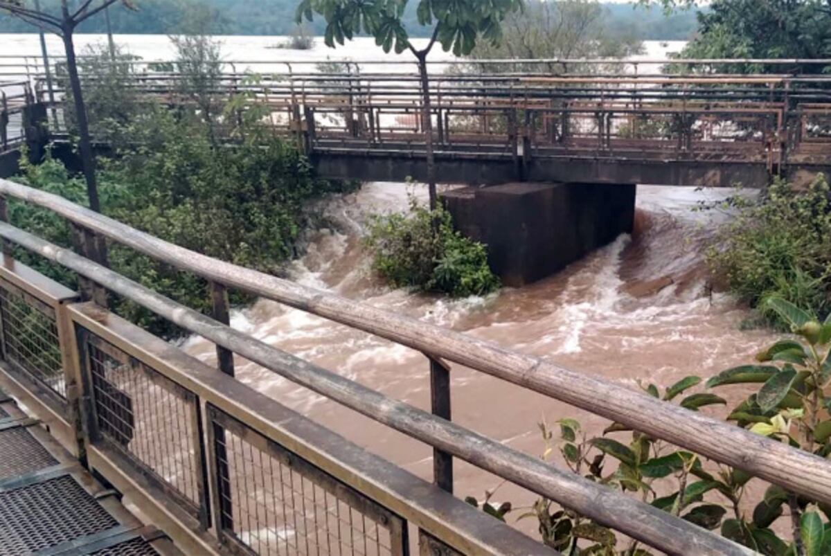 Imágenes de la extraordinaria crecida del río Iguazú. (Foto: Administración de Parques Nacionales)
