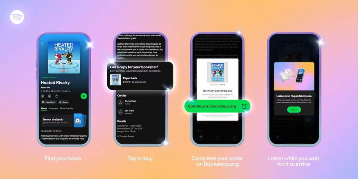 Spotify da un giro inesperado y comenzará a vender libros de papel desde su plataforma.