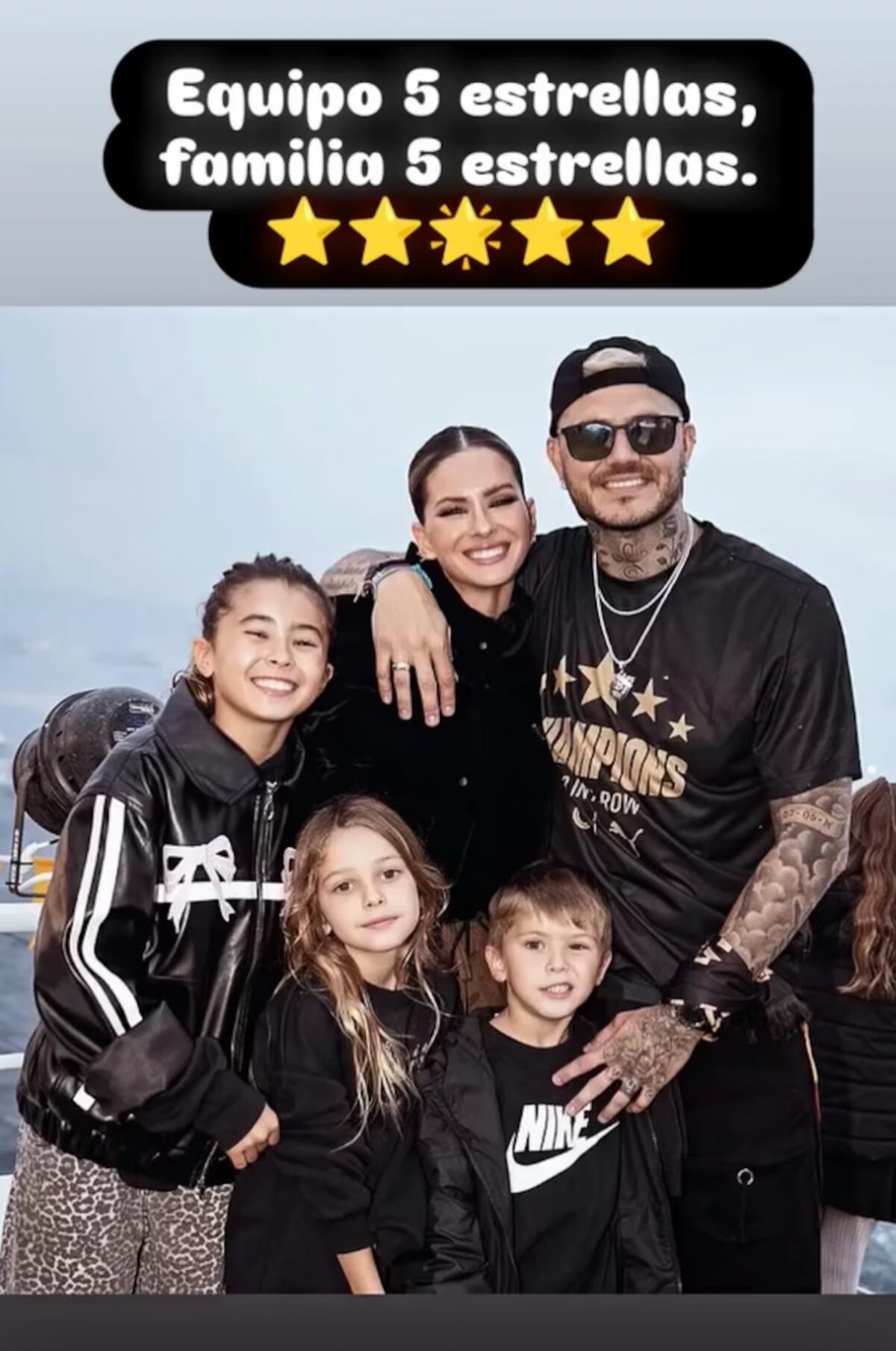 Mauro Icardi con la China Suárez y los hijos de ella en Turquía. (Foto: Instagram)