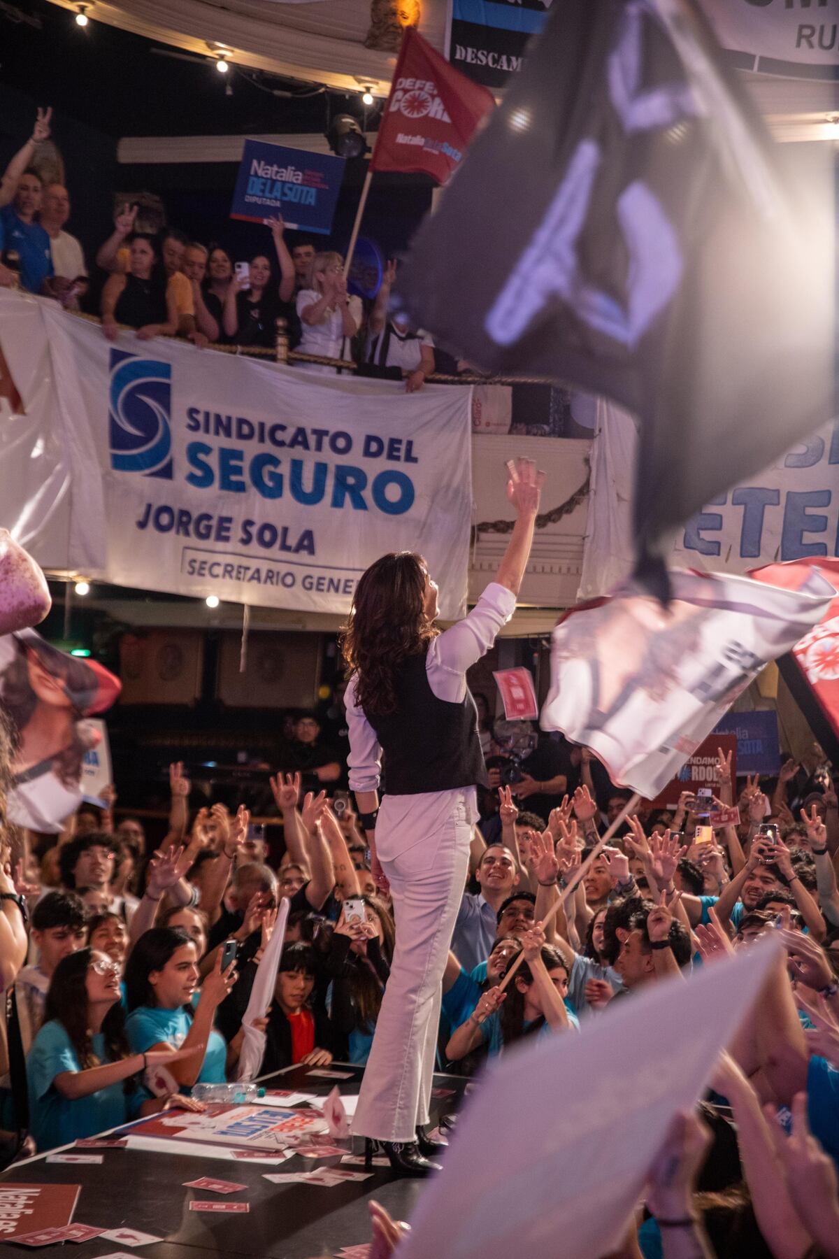 Interna. En varios párrafos de su discurso, Natalia de la Sota remarcó la palabra "renovación", apuntando a la conducción del PJ provincial.