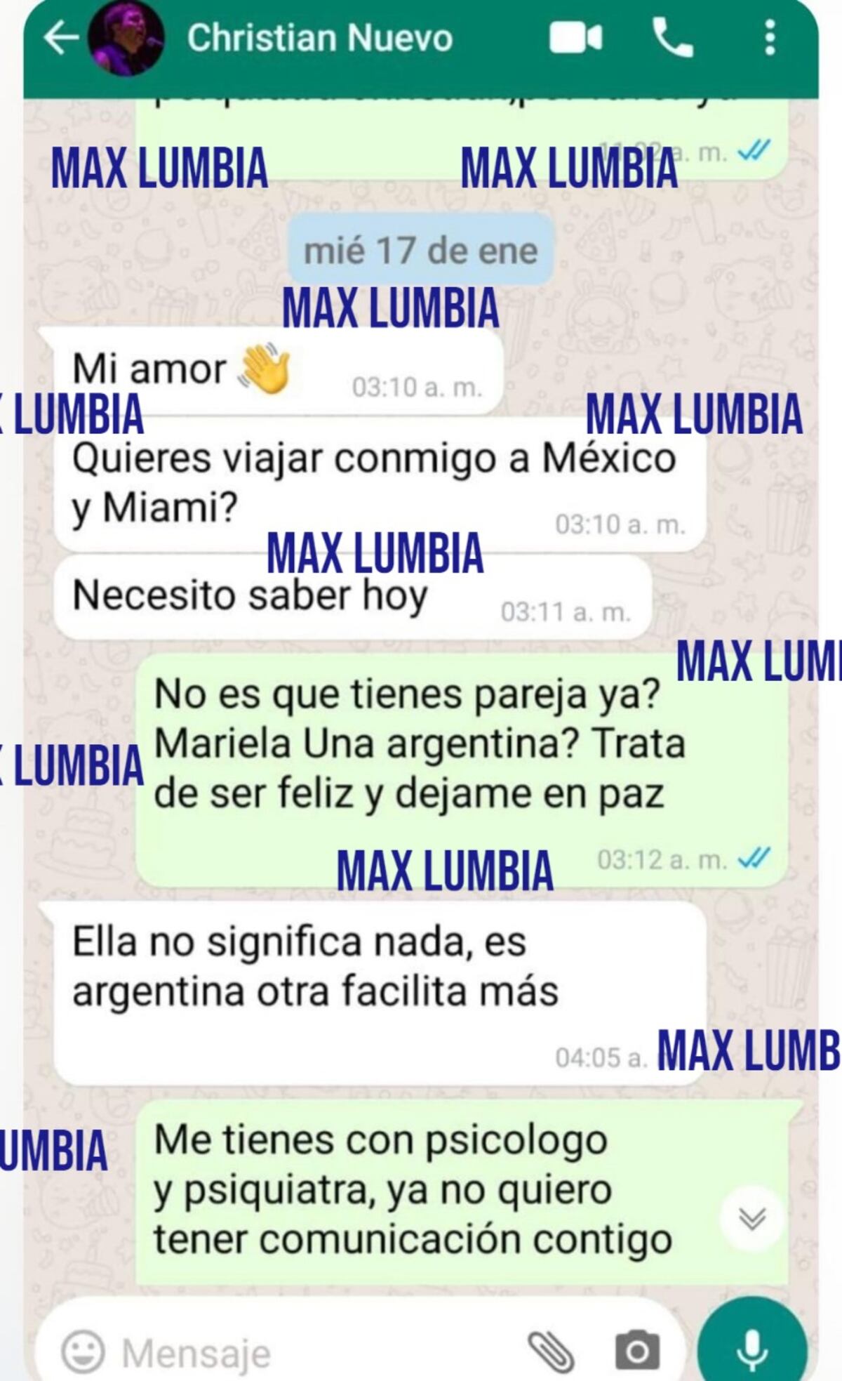 ¿Cristian Castro le fue infiel a Mariela Sánchez? (Max Lumbia)