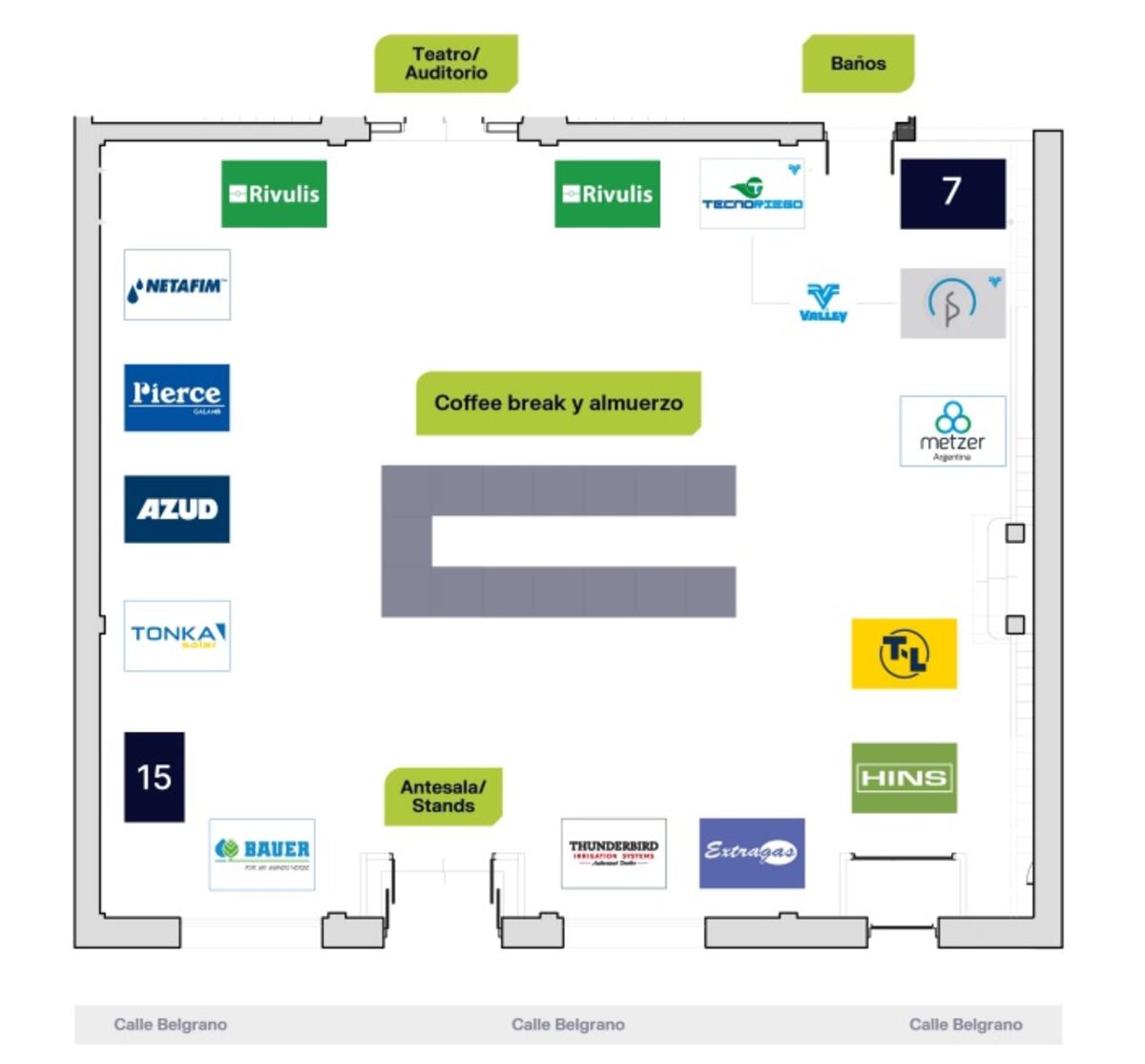 PLANO DE ANTESALA. Stands confirmados (Gentileza Wroots)