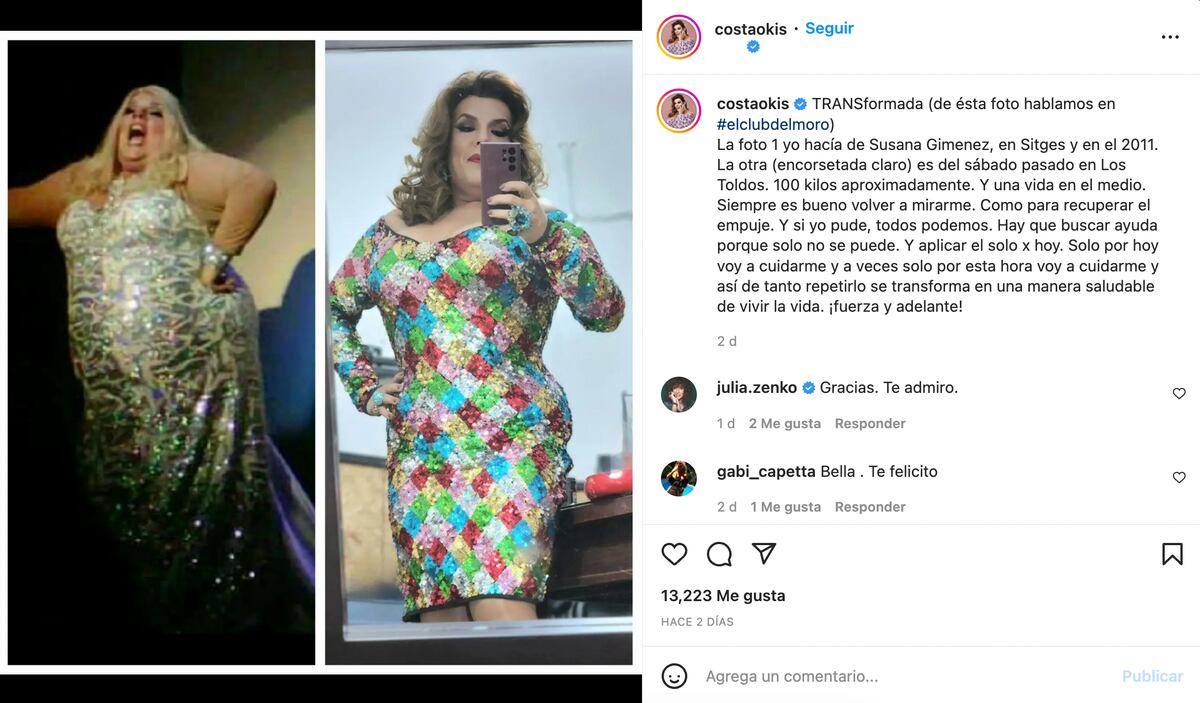 La publicación de Costa en Instagram.