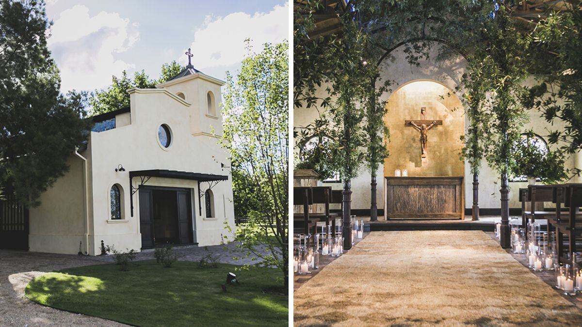 El Dok Haras tiene su propia capilla privada para realizar la ceremonia de casamiento.