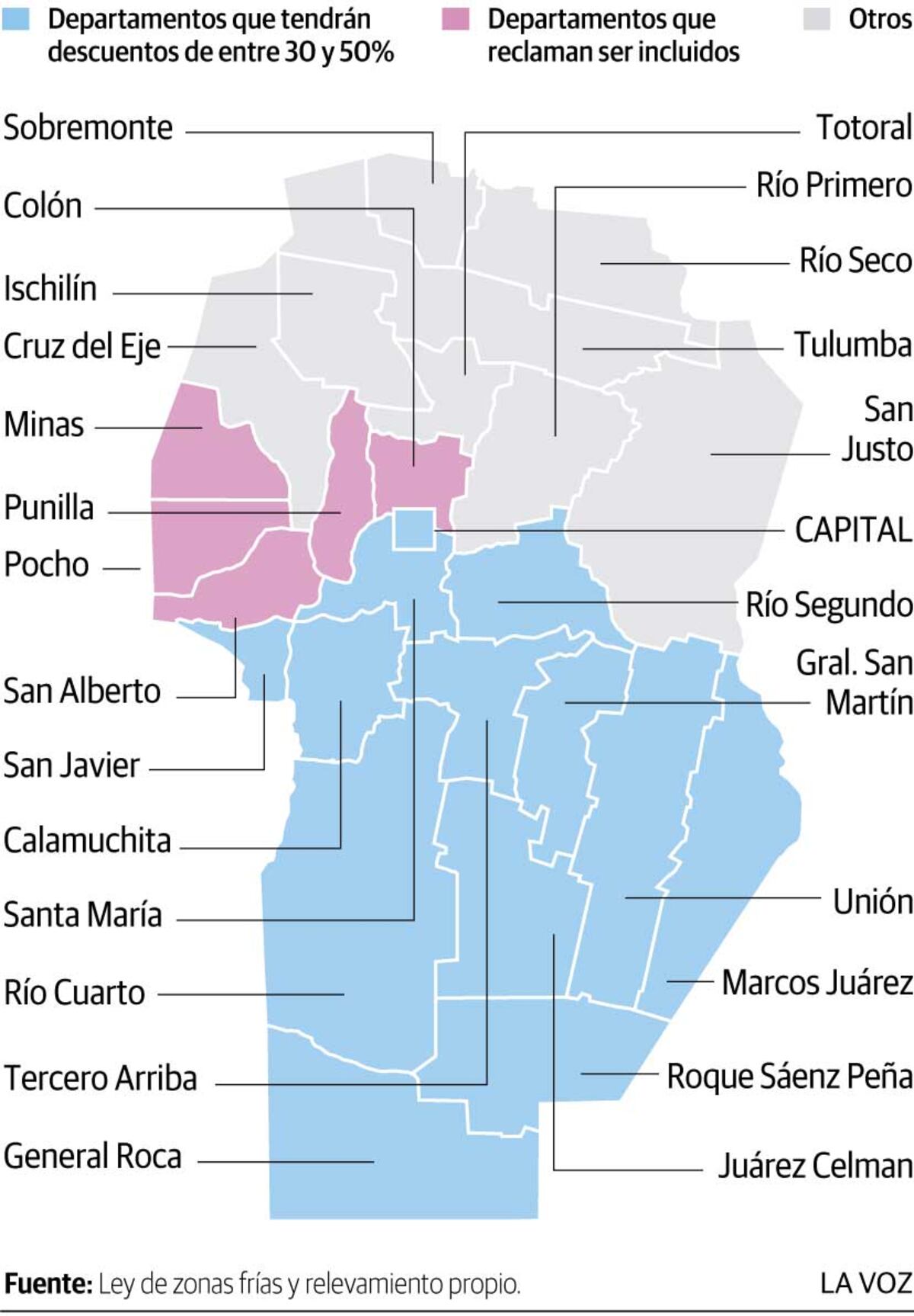Infografía: Descuentos de gas por departamento