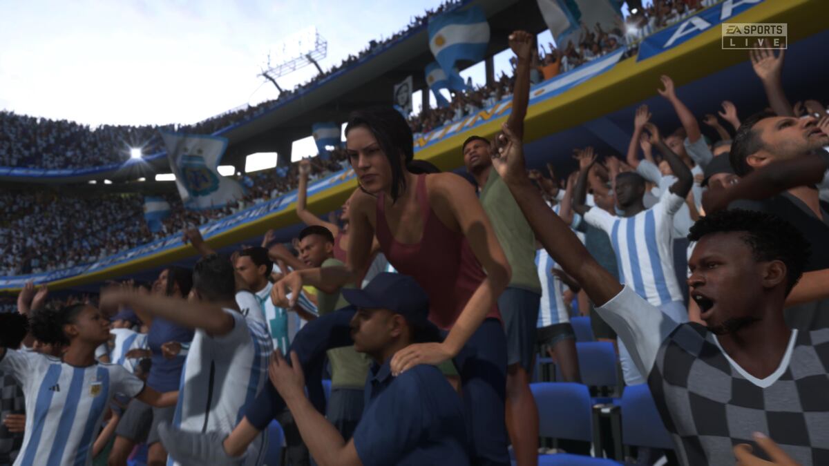 Capturas de imagen de la representación de los jugadores del seleccionado argentino en el videojuego Fifa 23.