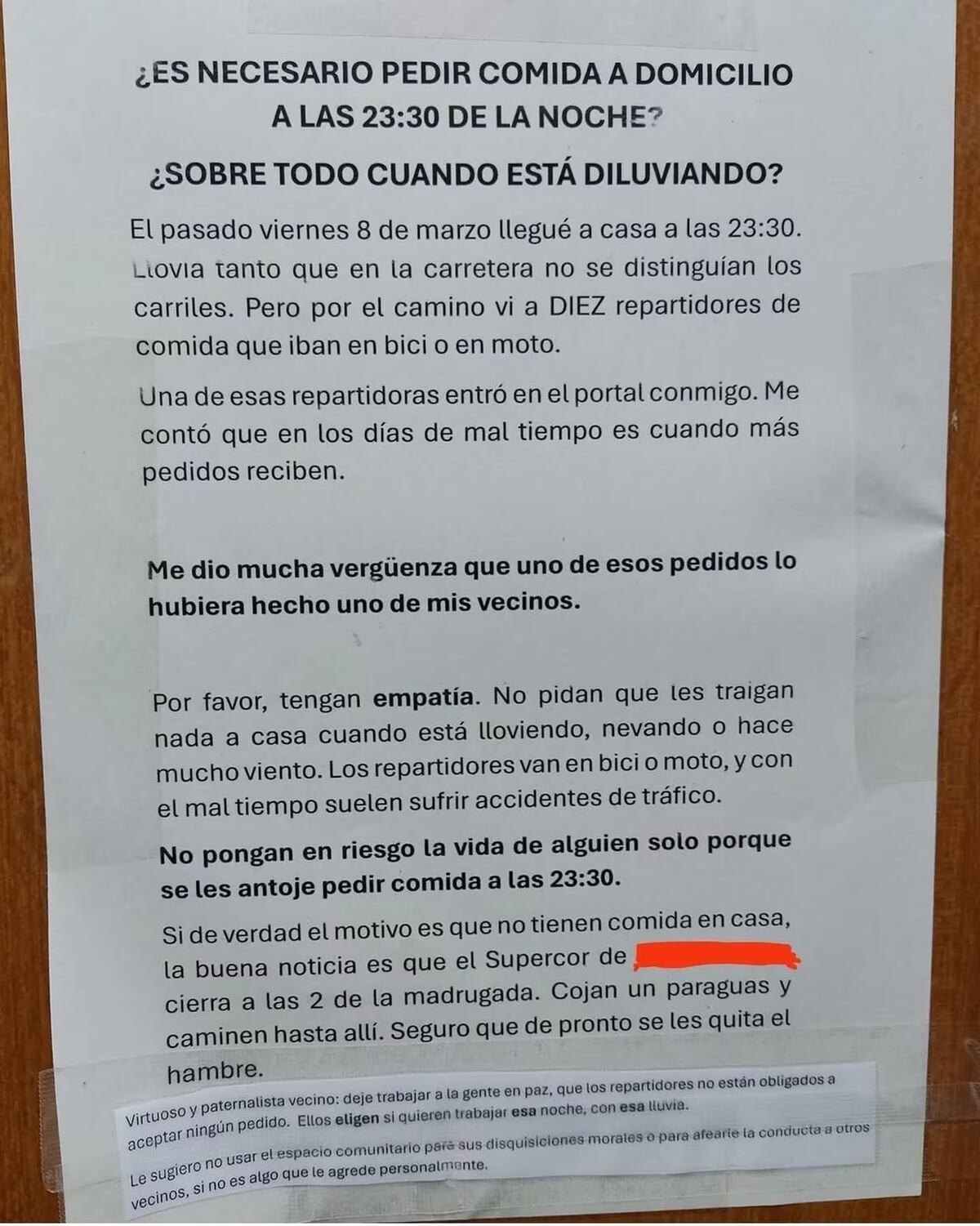El cartel que generó debate.