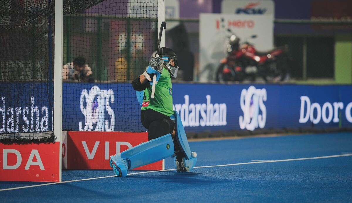 El cordobés Tomás Santiago, arquero de Los Leones, y su experiencia en la Hockey India League. (Instagram @tomisantiago)