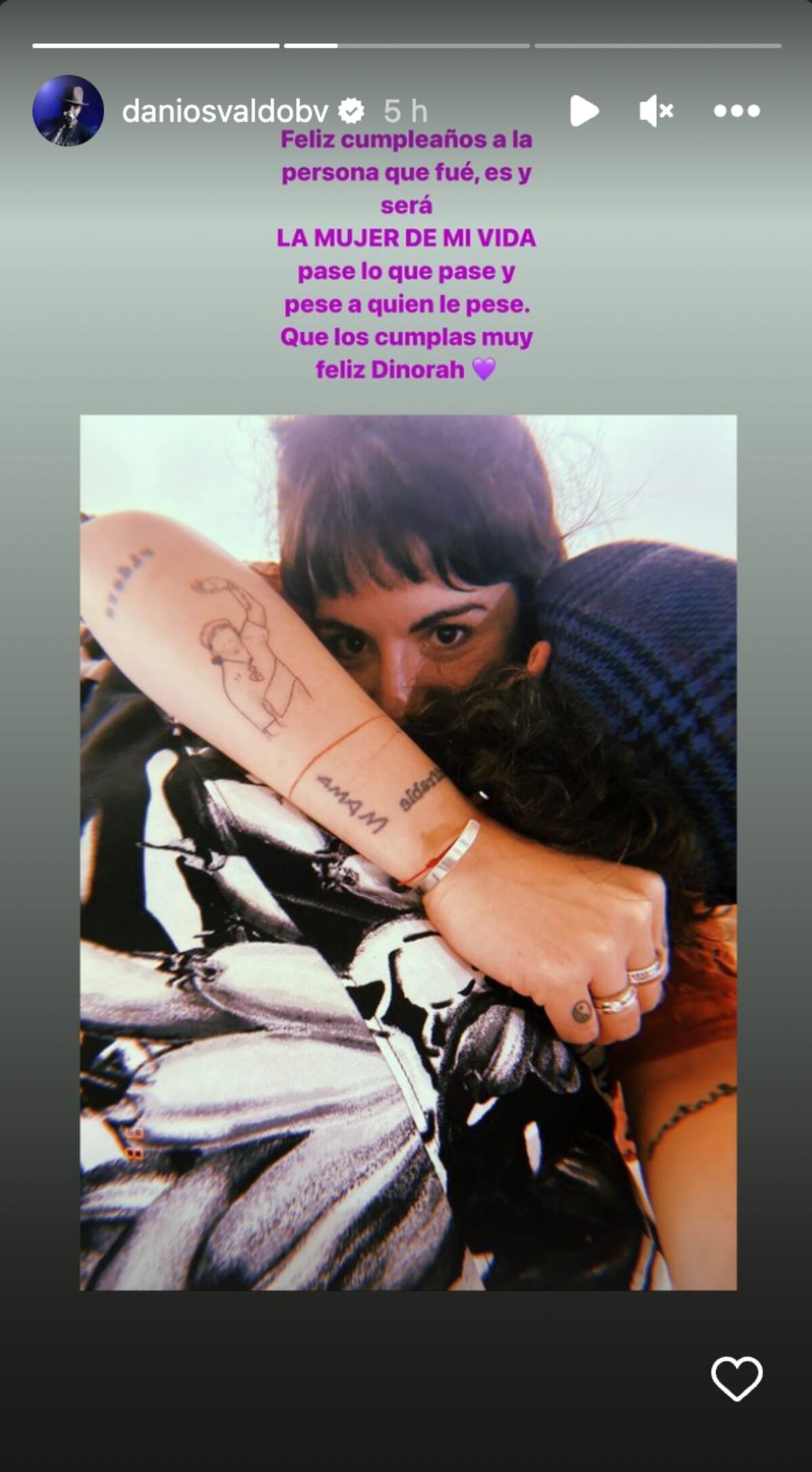 La dedicatoria de Daniel Osvaldo a Gianinna Maradona en el día de su cumpleaños. (Foto: Captura de pantalla)