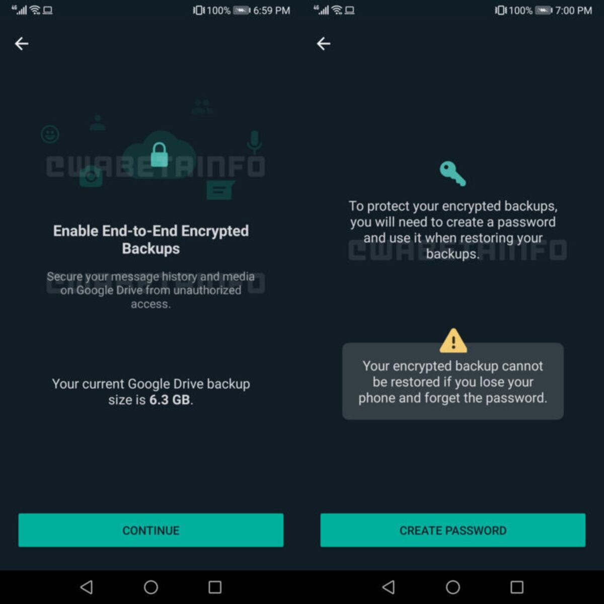 La encriptación en las copias de respaldo de WhatsApp tendrá novedades (Imagen de Wabetainfo)