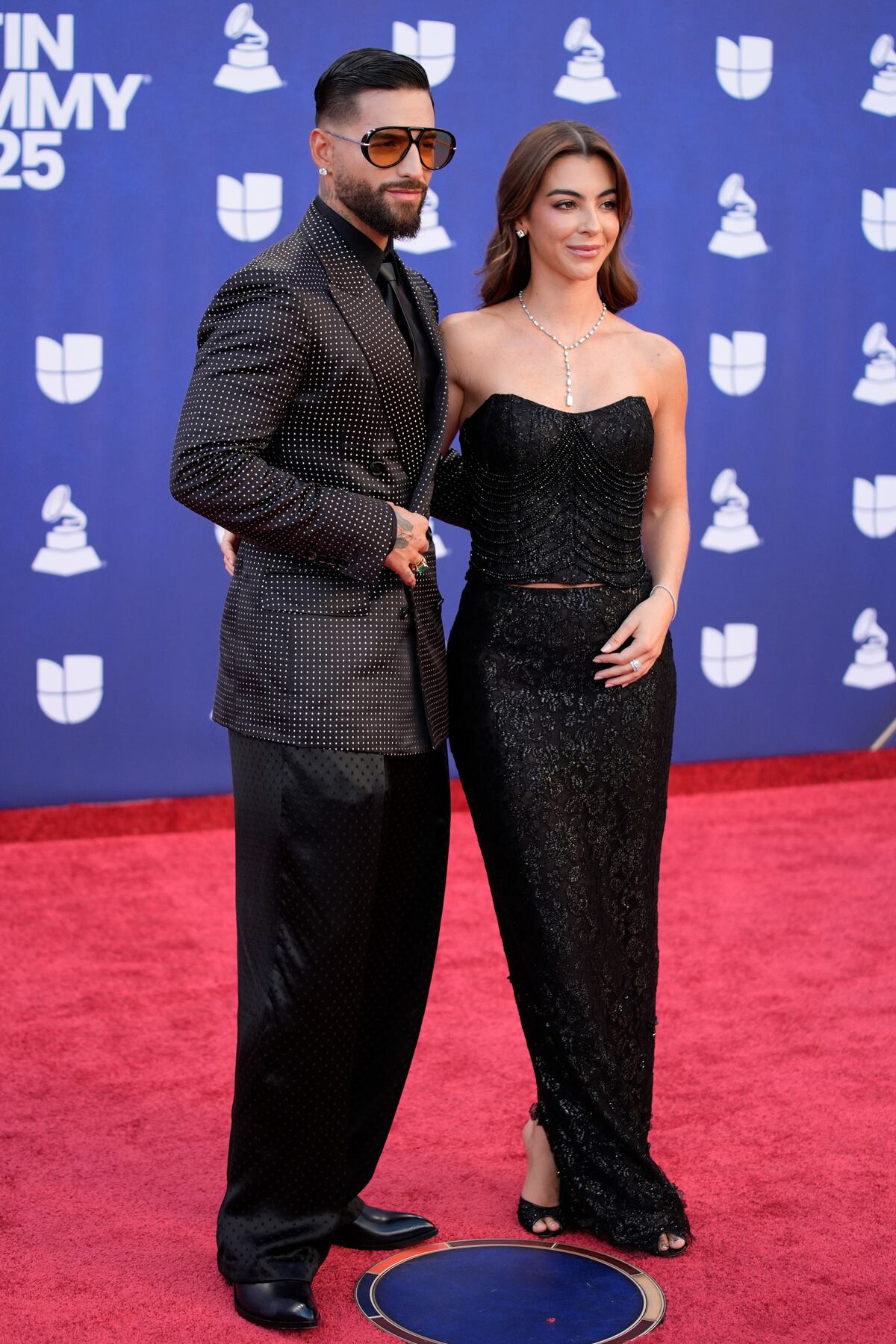 Maluma y su mujer. Foto: AP.
