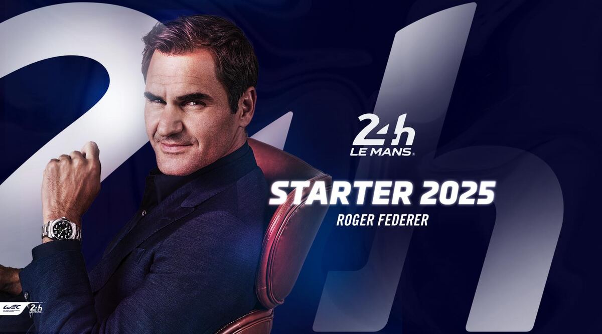 Roger Federer fue confirmado como quien dará inicio con la bandera de largada a las 24 Horas de Le Mans 2025.