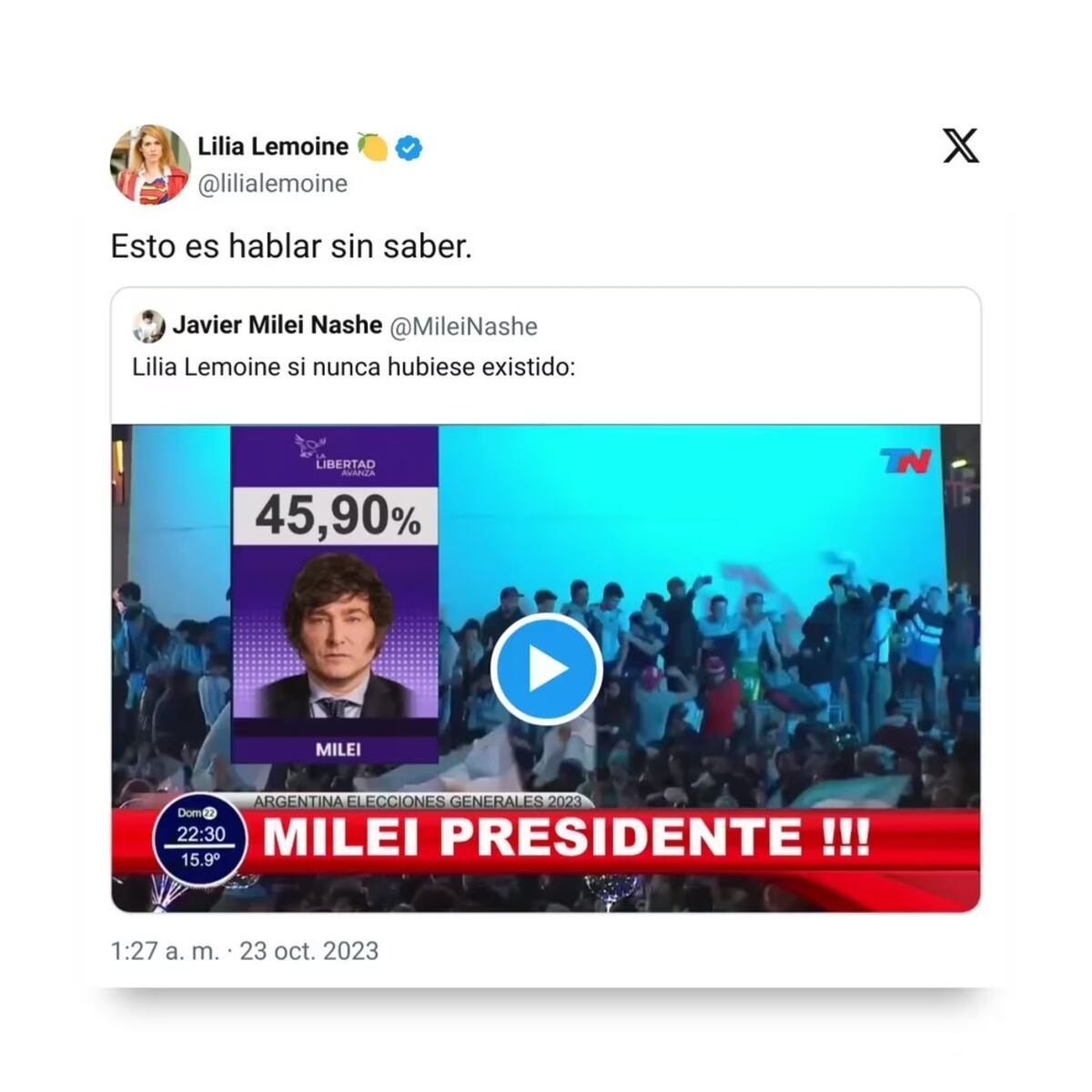 Los tuits de Lilia Lemoine.