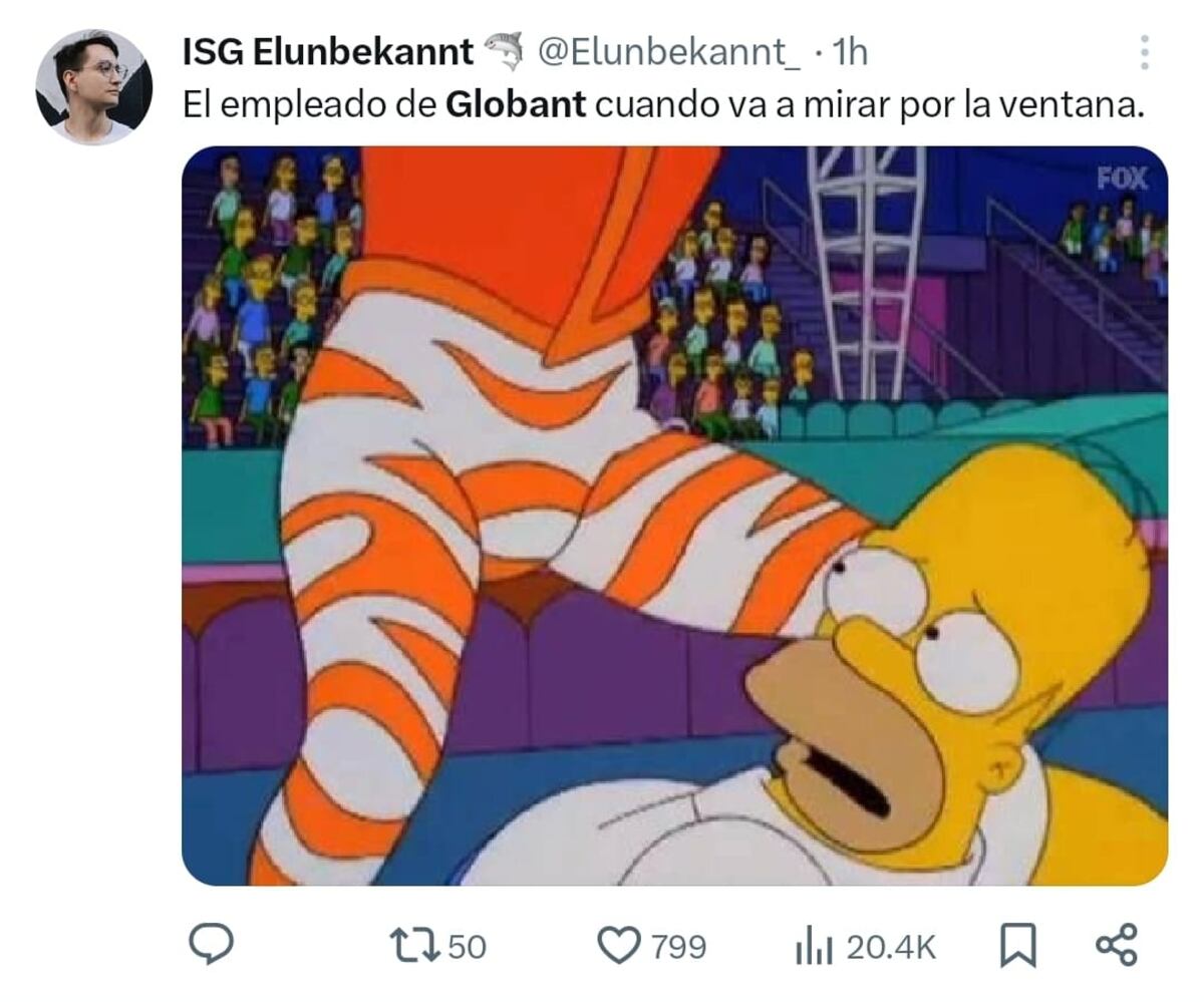 Los memes por el influencer polaco que trepó los 25 pisos del edificio de Globant. (Captura)