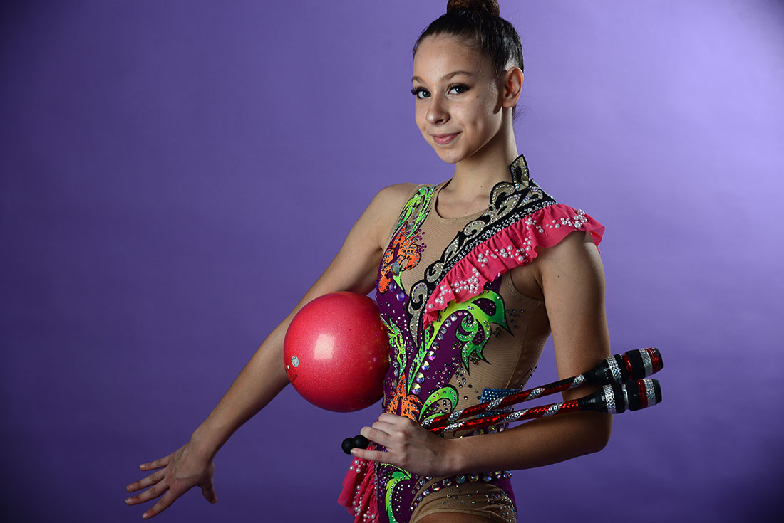 Agostina Vargas Re, premio Estímulo 2021 en gimnasia rítmica. (José Gabriel Hernández / La Voz)