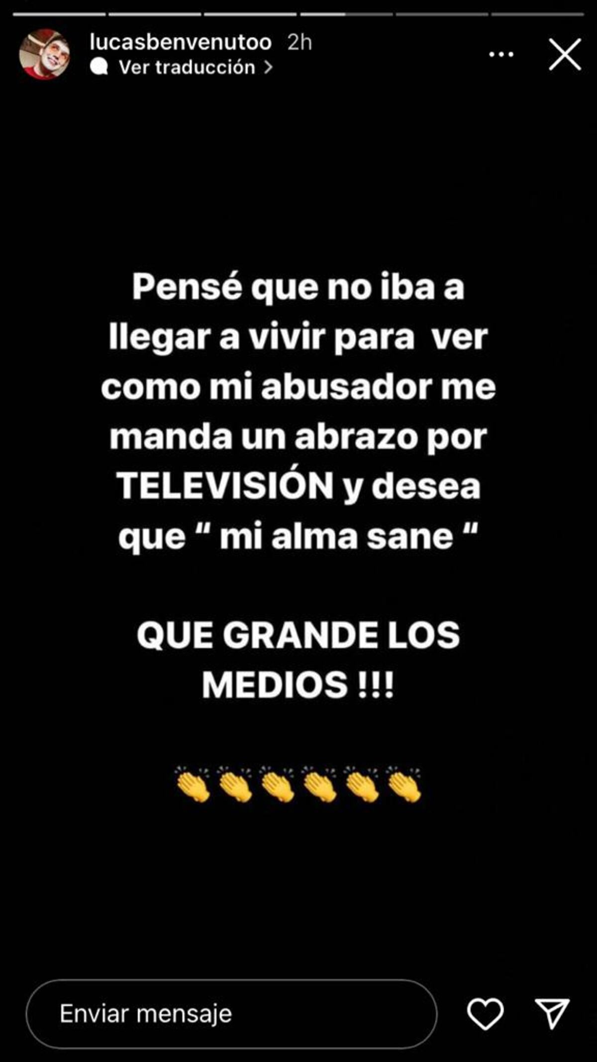 Lucas Benvenuto reacción fuertemente ante la entrevista de Jey Mammon.