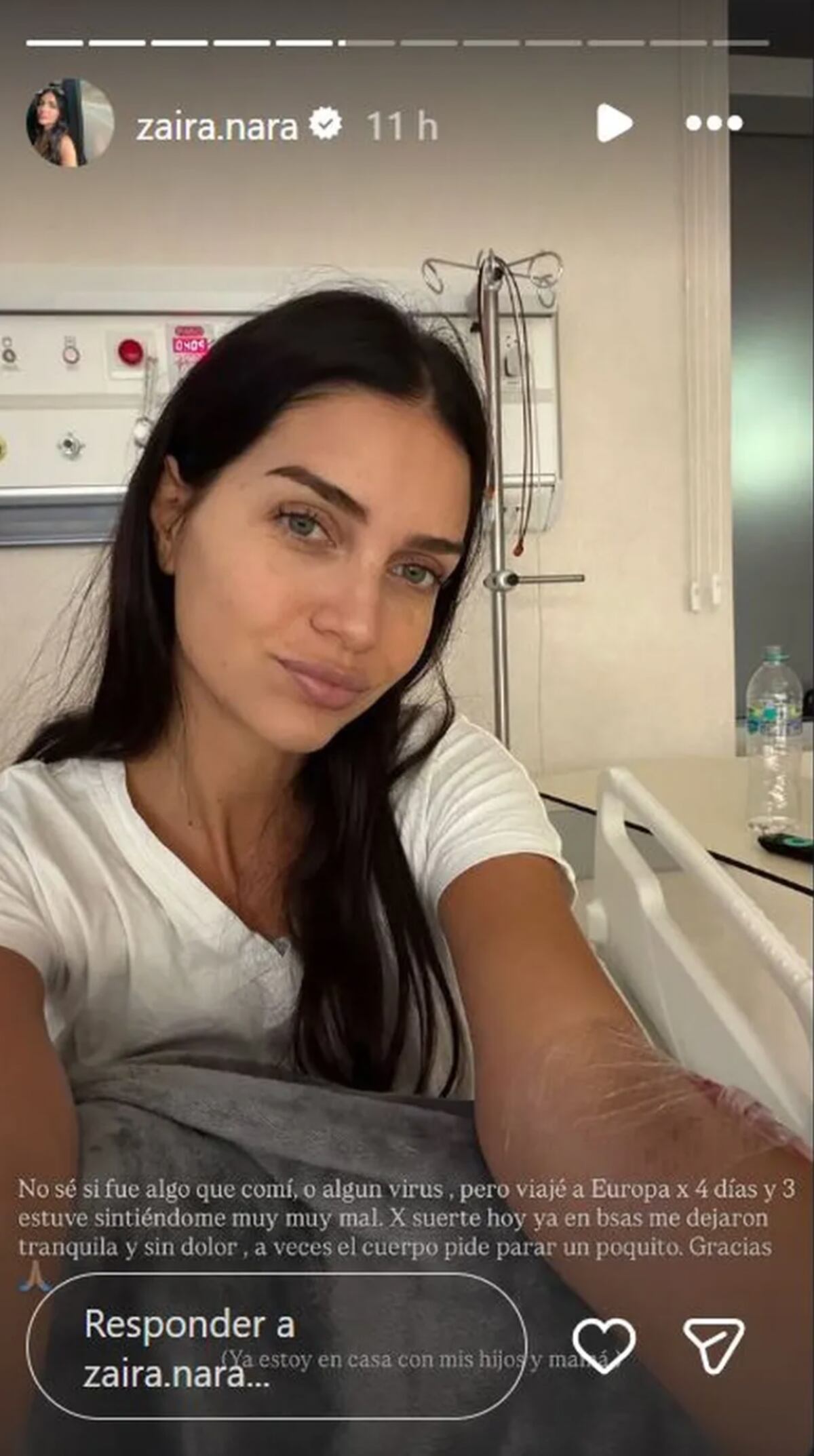 Zaira Nara contó a sus seguidores que tuvo que ser internada por un malestar. (Foto: captura de pantalla)