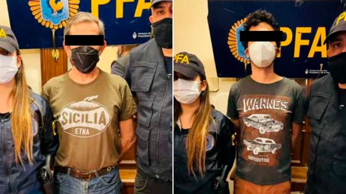 Villa Urquiza. Padre e hijo, los detenidos por la Policía Federal (Infobae)