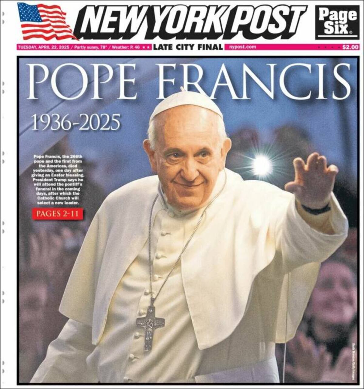 Las tapas de los diarios de Argentina y el mundo por la muerte del papa Francisco.