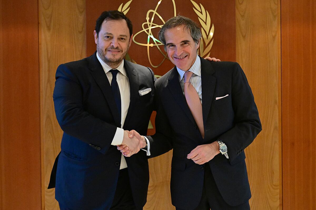 Demian Reidel y Rafael Mariano Grossi, director general de OIEA.
