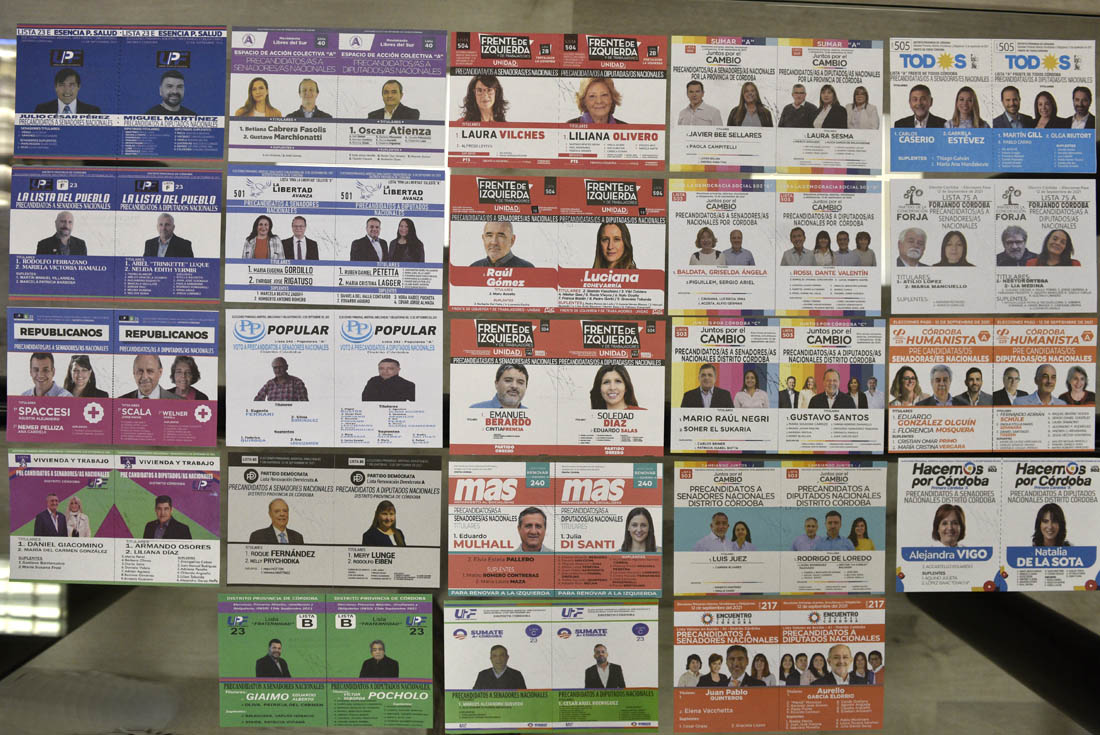 Las 23 boletas que competirán en las elecciones PASO 2021. (Ramiro Pereyra/La Voz)