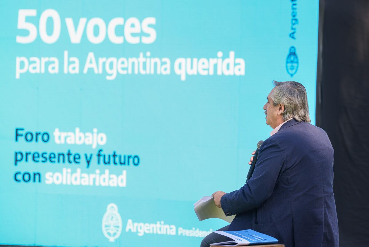 Buenos Aires. El presidente Alberto Fernández participó del Foro “Trabajo Presente y Futuro con Solidaridad” (Presidencia).