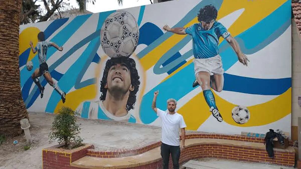 El mural de Diego Maradona. (La Voz)