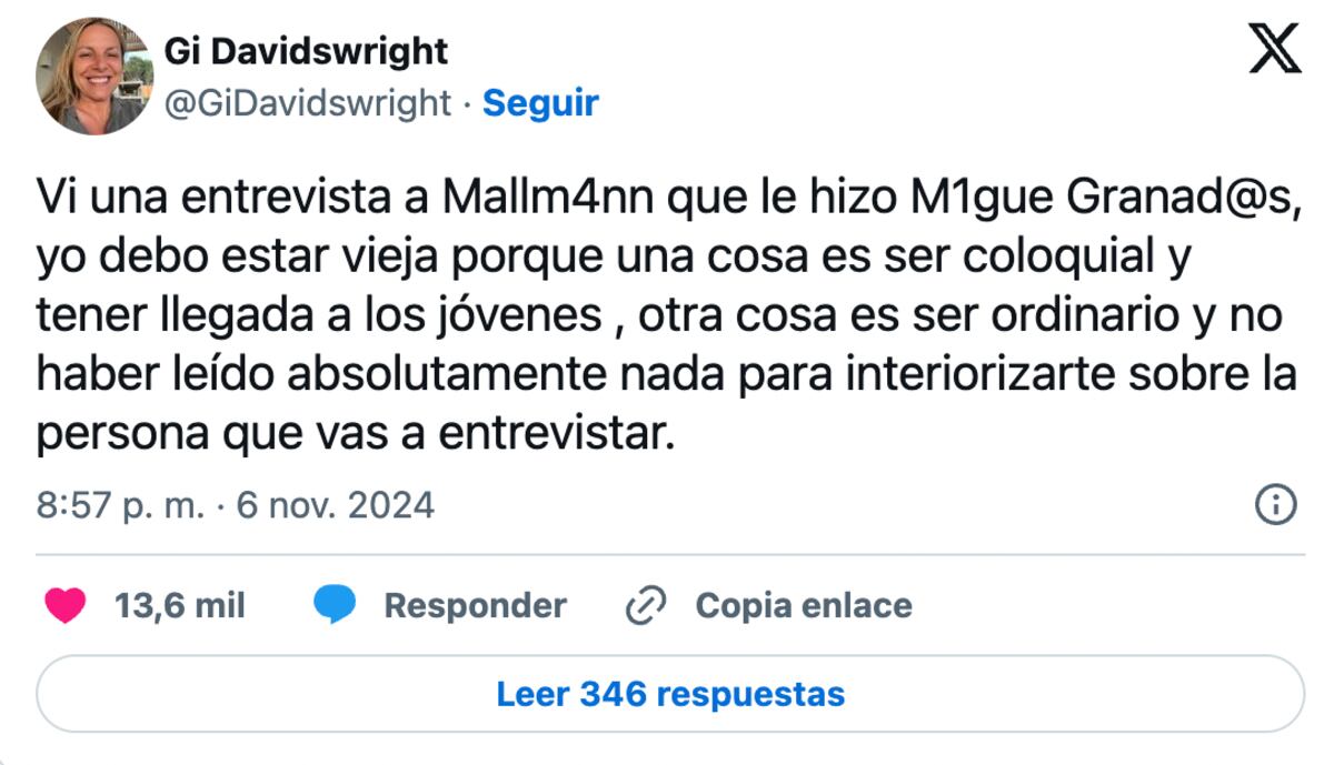 La crítica a "La Cruda" que enfureció a Migue Granados. (Foto: captura de pantalla de X)