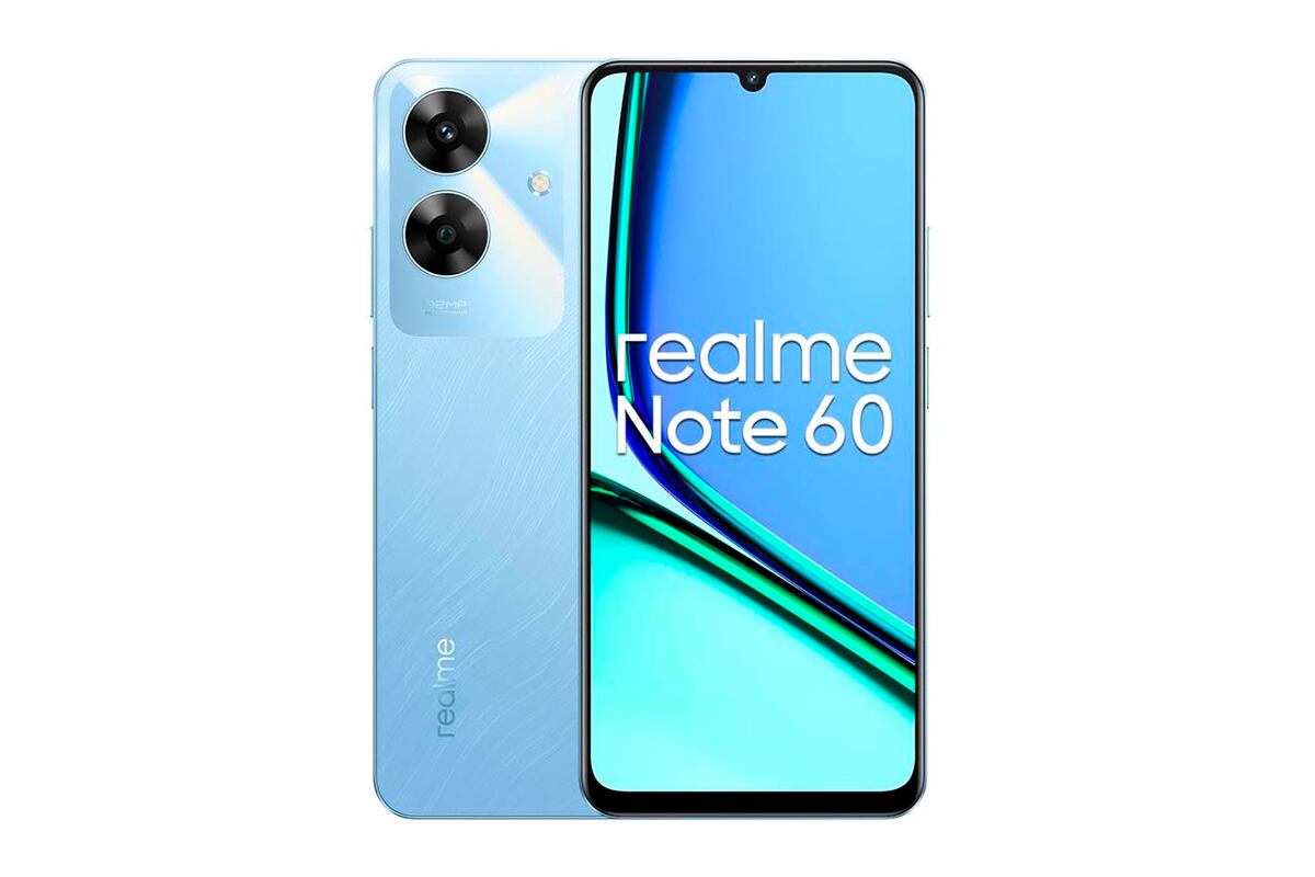 Frente y dorso del realme Note 60.