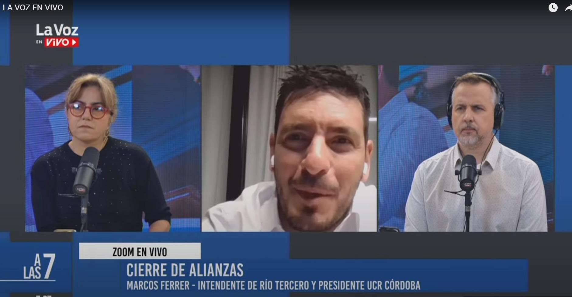 Marcos Ferrer, presidente de la UCR en Córdoba, en diálogo con La Voz en Vivo.