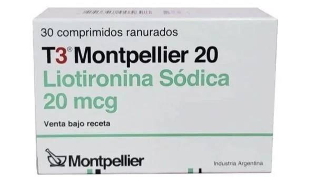 Los lotes afectados y eliminados por ANMAT son: T3 Montpellier 5 / Liotironina Sódica 5 mcg, con envases de 30 y 10 comprimidos.