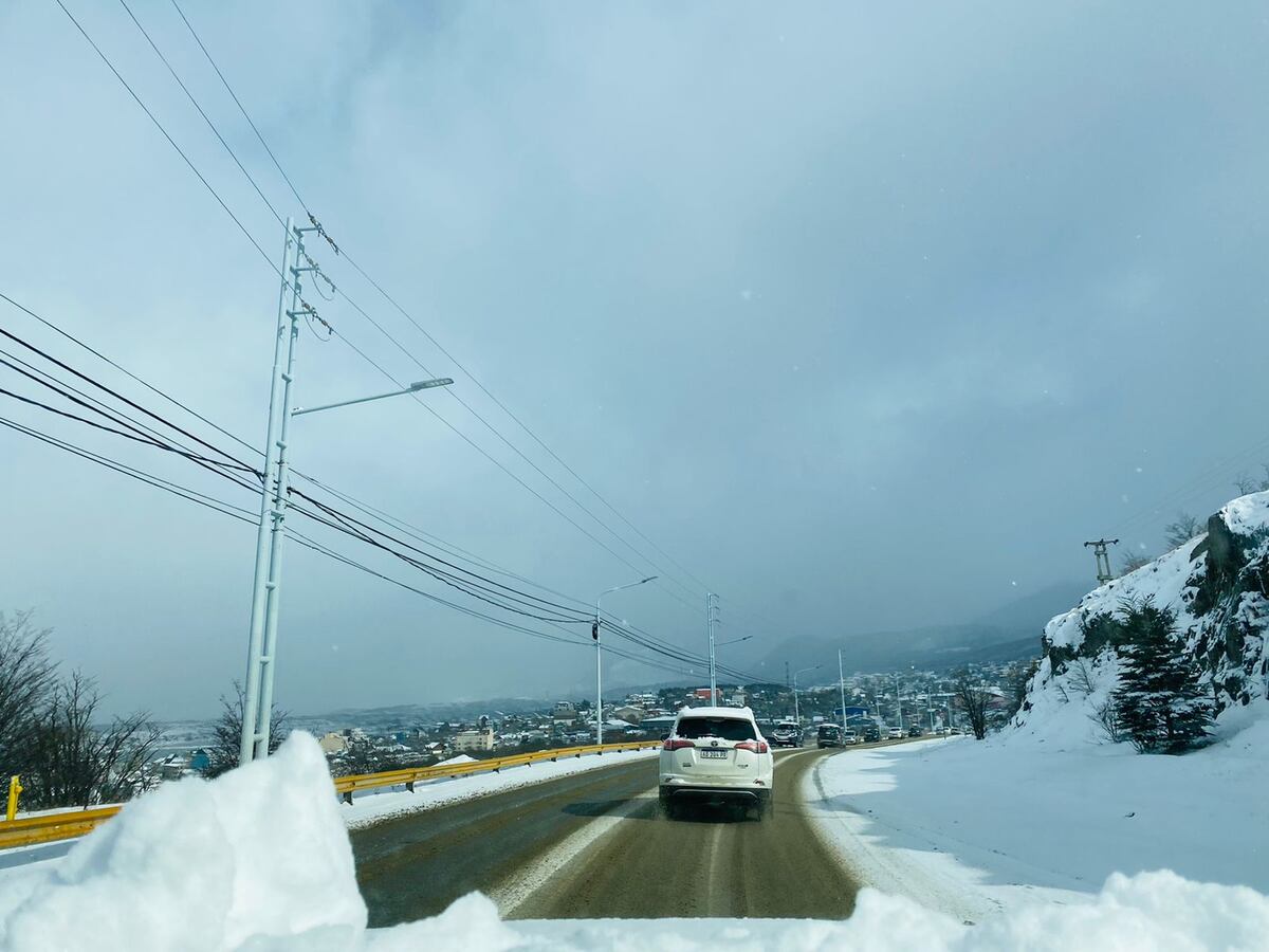 Postales de la última nevada en Ushuaia. (Gentileza Guillermo Worman)