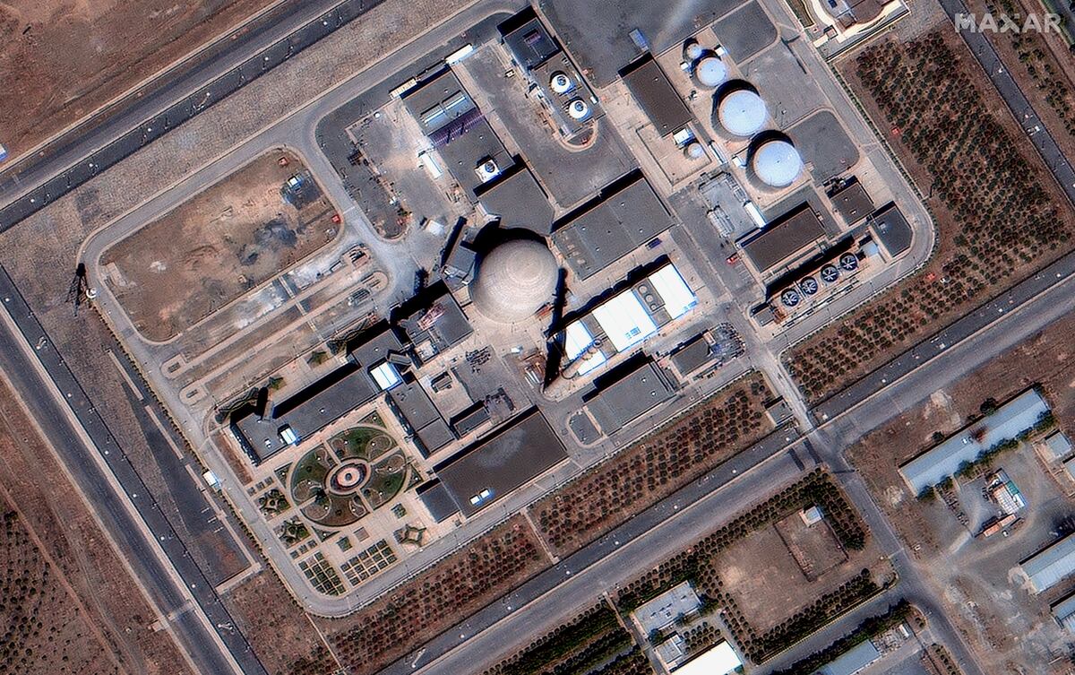 En esta imagen satelital proporcionada por Maxar el 18 de junio de 2025, se muestra el reactor de agua pesada de Arak, en Irán, antes del ataque de Israel contra la instalación. (Maxar Technologies vía AP)
